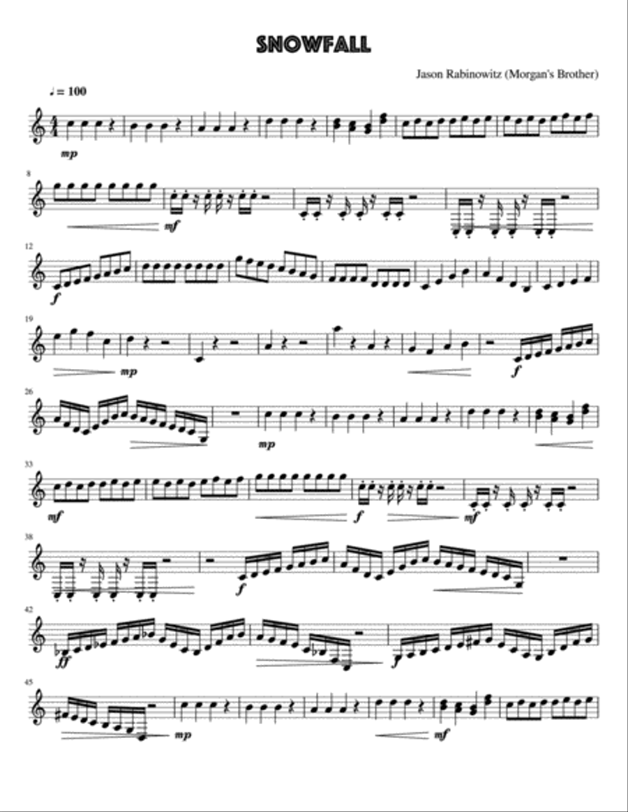 Snowfall Snowfall Marimba scores gallery preview page 1