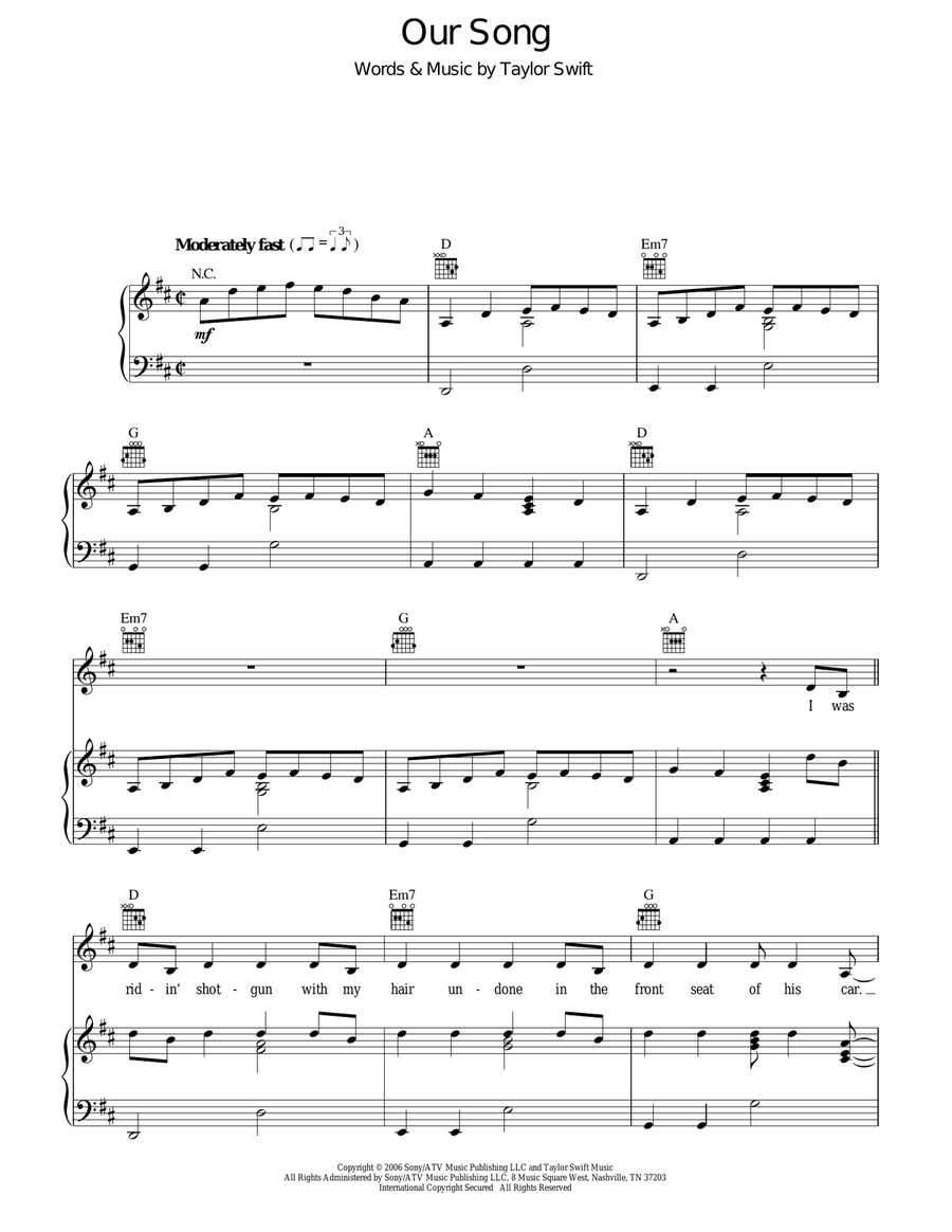 Our Song Acoustic Guitar scores gallery preview page 1