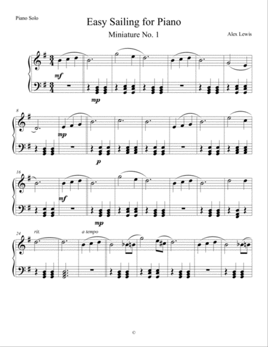 Easy Sailing for Piano Easy Sailing for Piano Piano Method scores gallery preview page 1