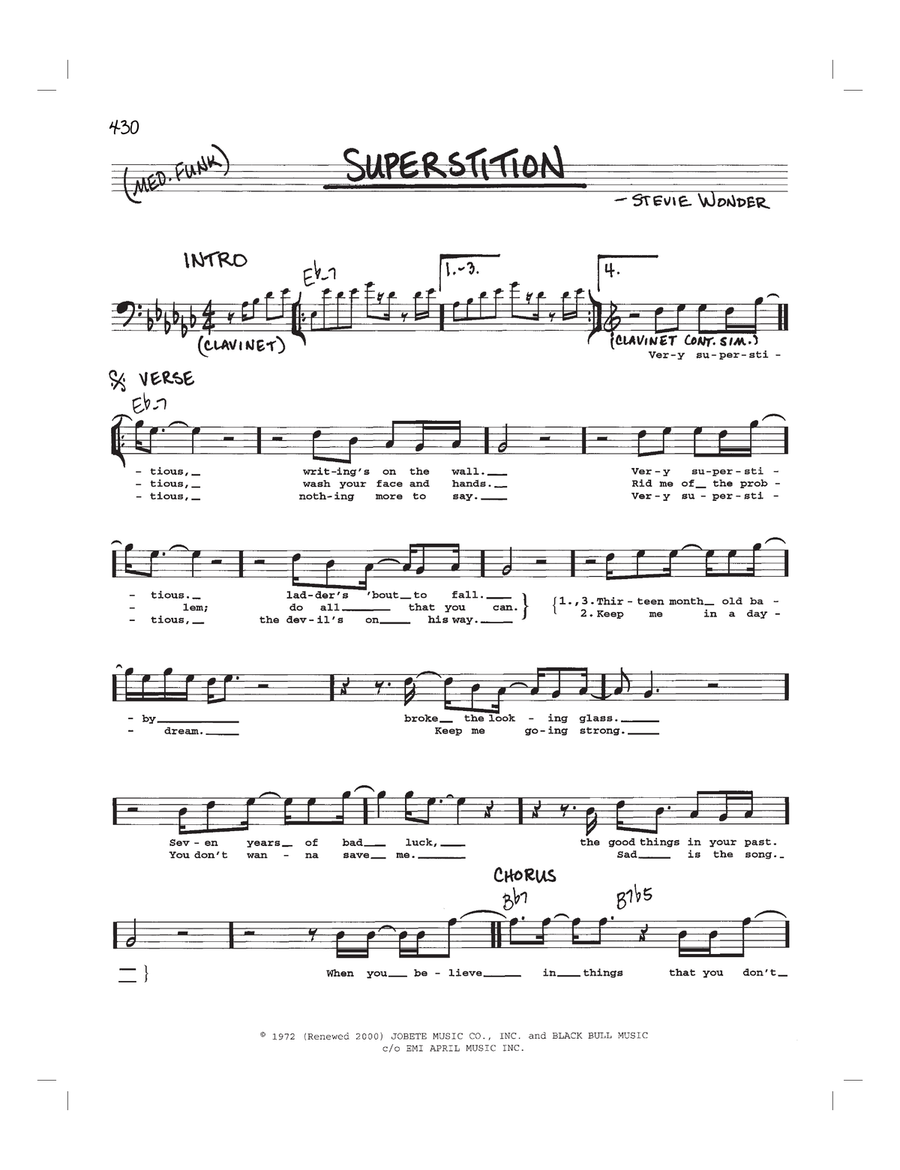 Superstition Piano scores gallery preview page 1