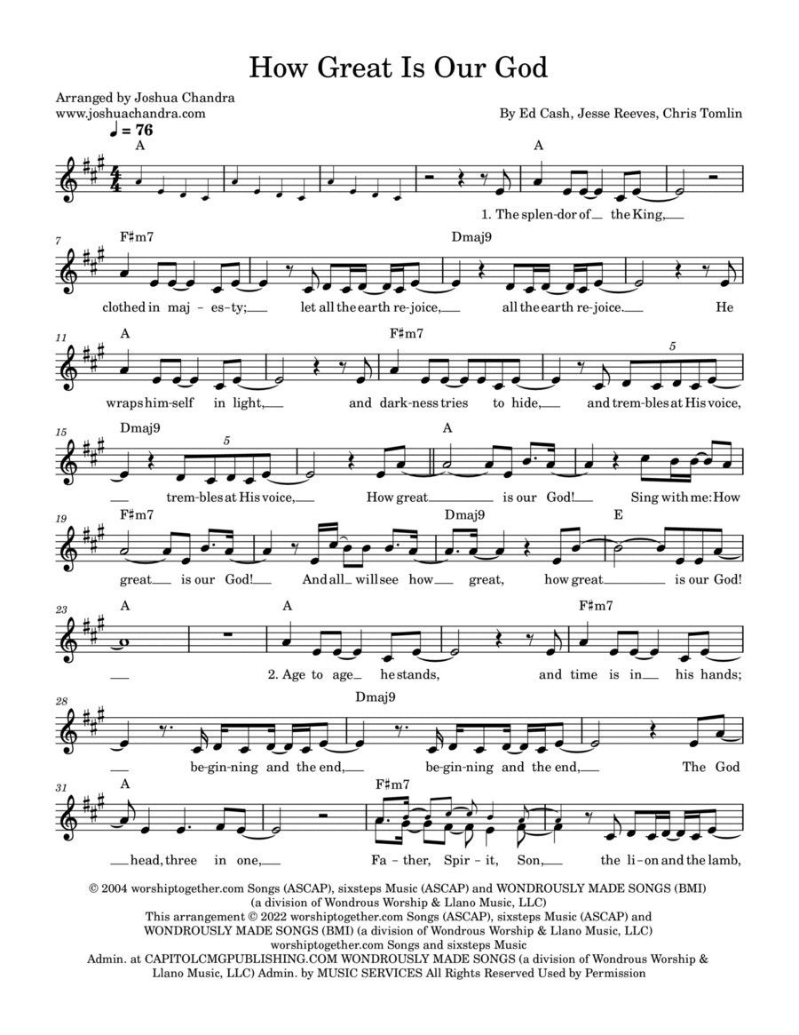 How Great Is Our God Piano Solo scores gallery preview page 1