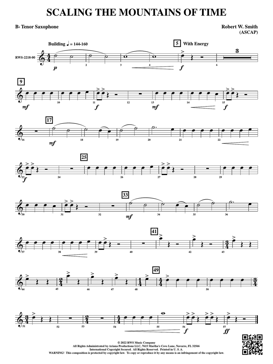 Scaling the Mountains of Time: B-flat Tenor Saxophone
