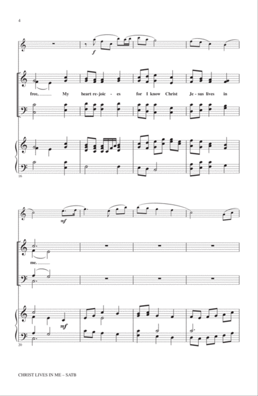 Christ Lives In Me 4-Part scores gallery preview page 3