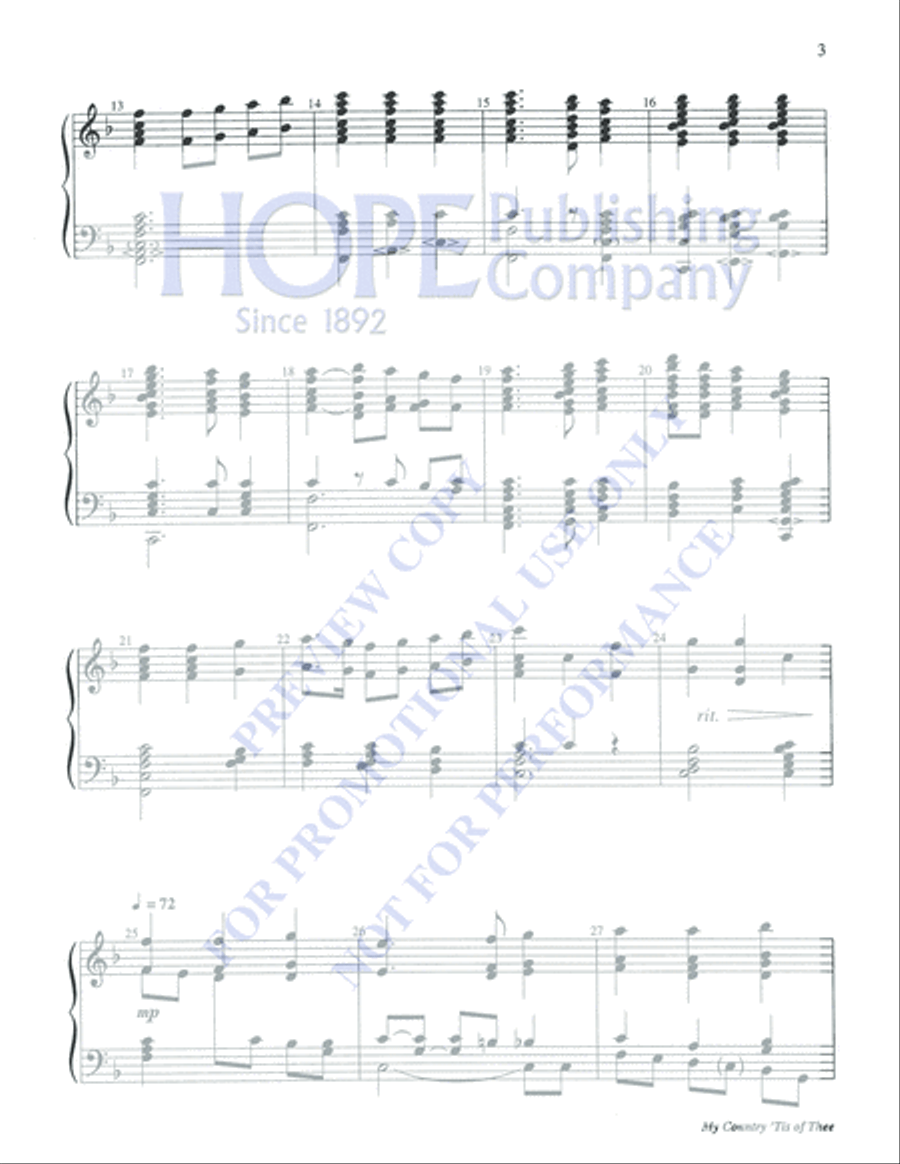 My Country 'Tis of Thee 5-Octaves scores gallery preview page 3