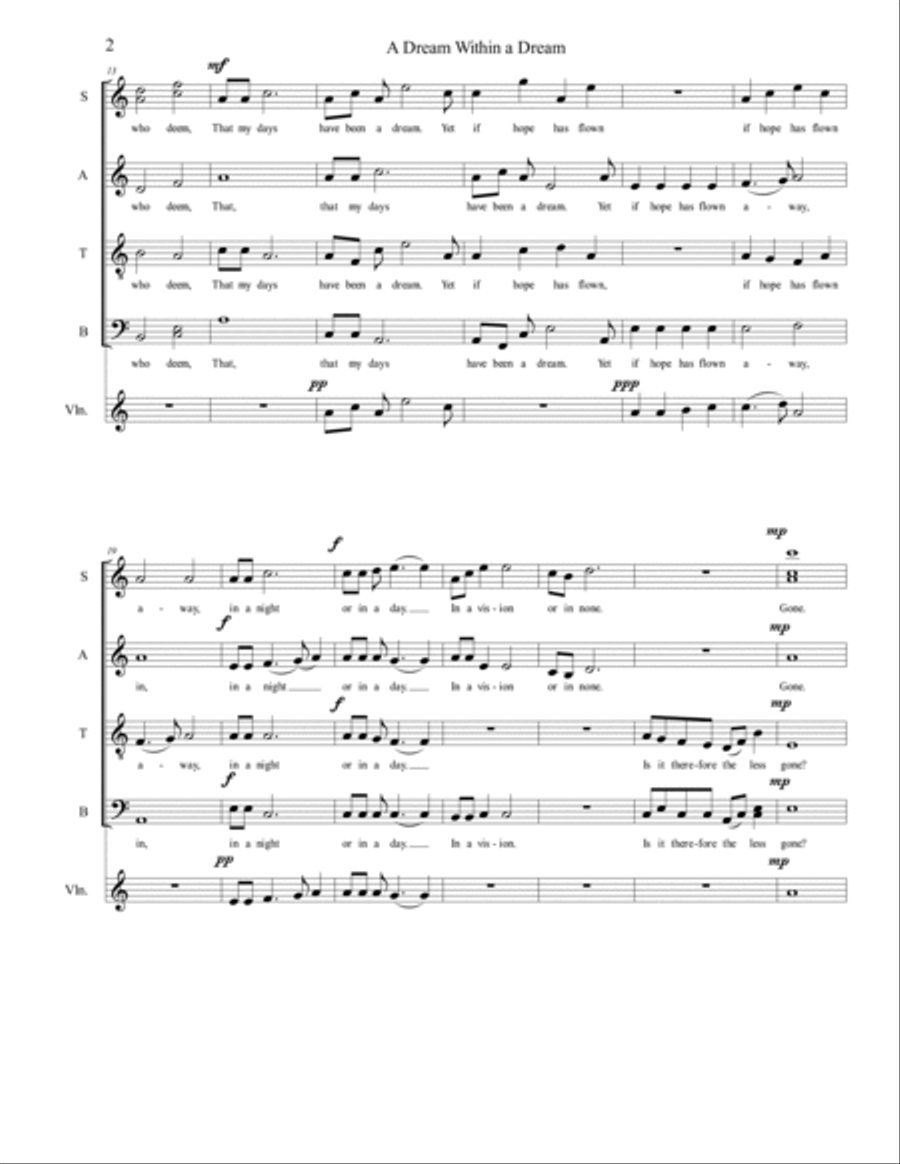 A Dream Within A Dream A Dream Within A Dream 4-Part scores gallery preview page 2