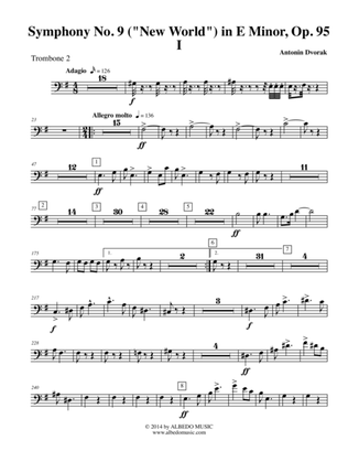 Dvorak Symphony No. 9, New World, Movement I - Trombone in Bass Clef 2 (Transposed Part), Op.95