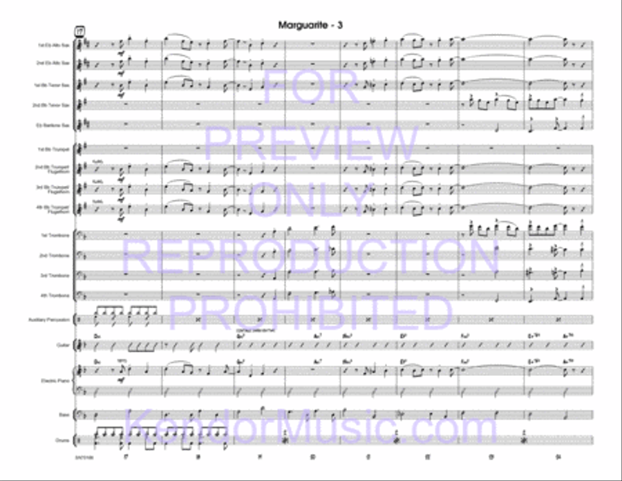 Marguarite (Full Score) Jazz Ensemble scores gallery preview page 4