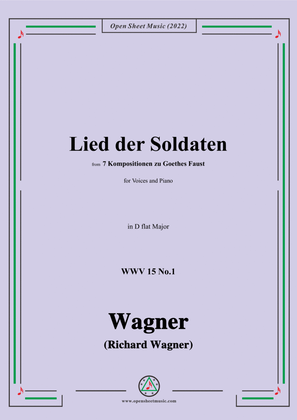 Book cover for R. Wagner-Lied der Soldaten,in D flat Major,WWV 15 No.1