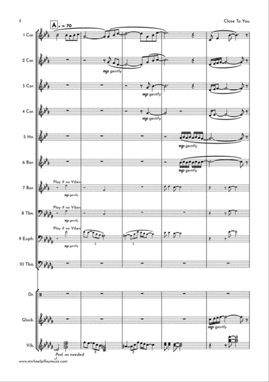 (they Long To Be) Close To You Brass Ensemble scores gallery preview page 3