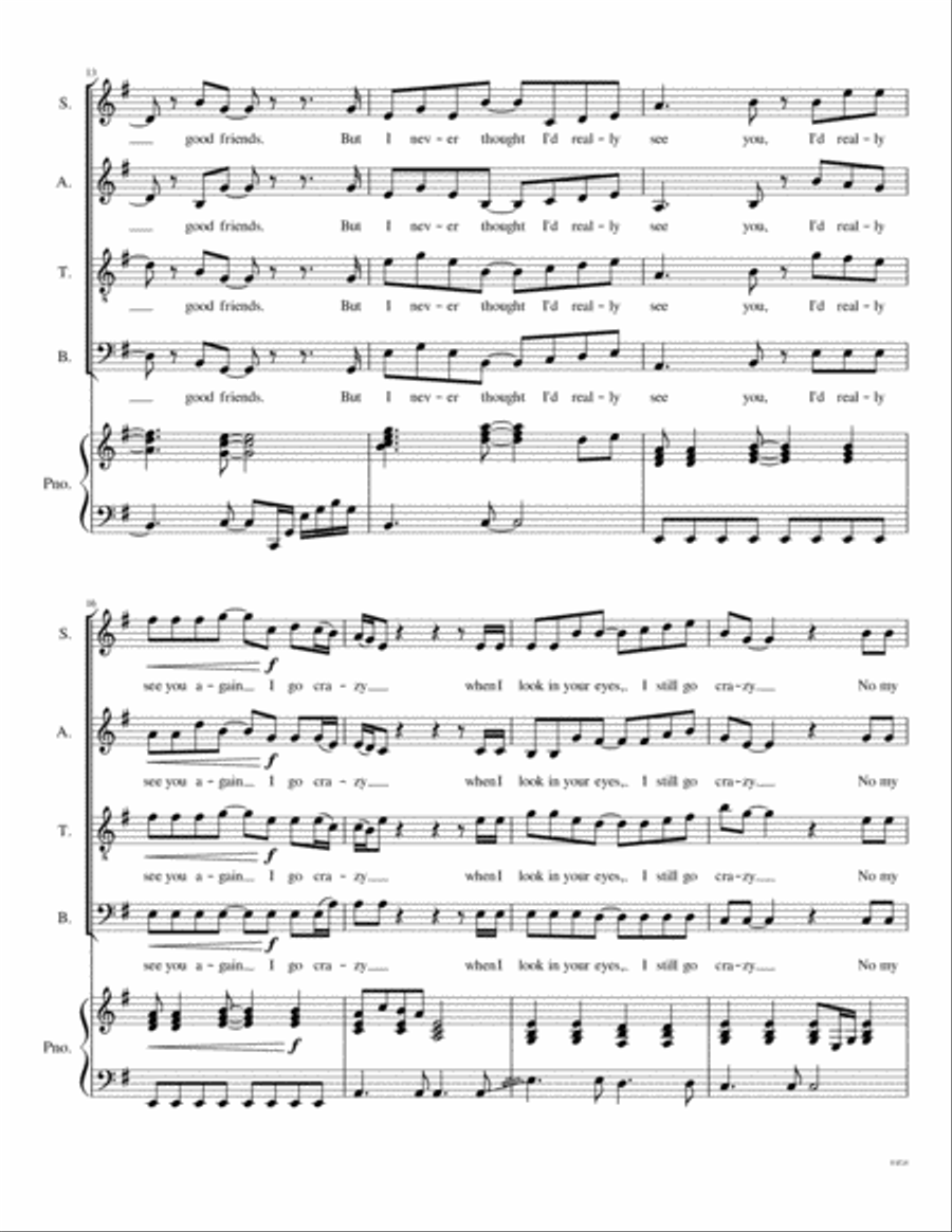 I Go Crazy 4-Part scores gallery preview page 4