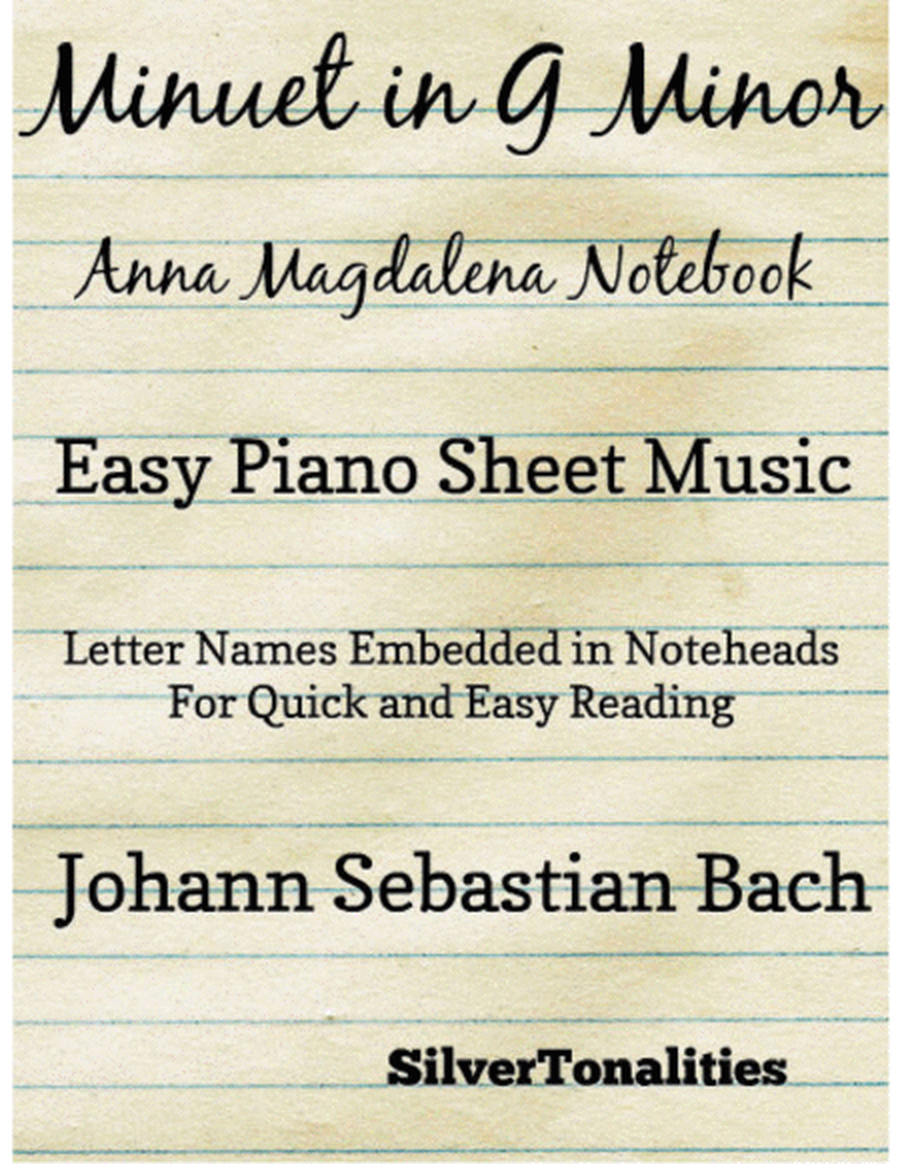 Minuet in G Minor Anna Magdalena Notebook Easy Piano Sheet Music