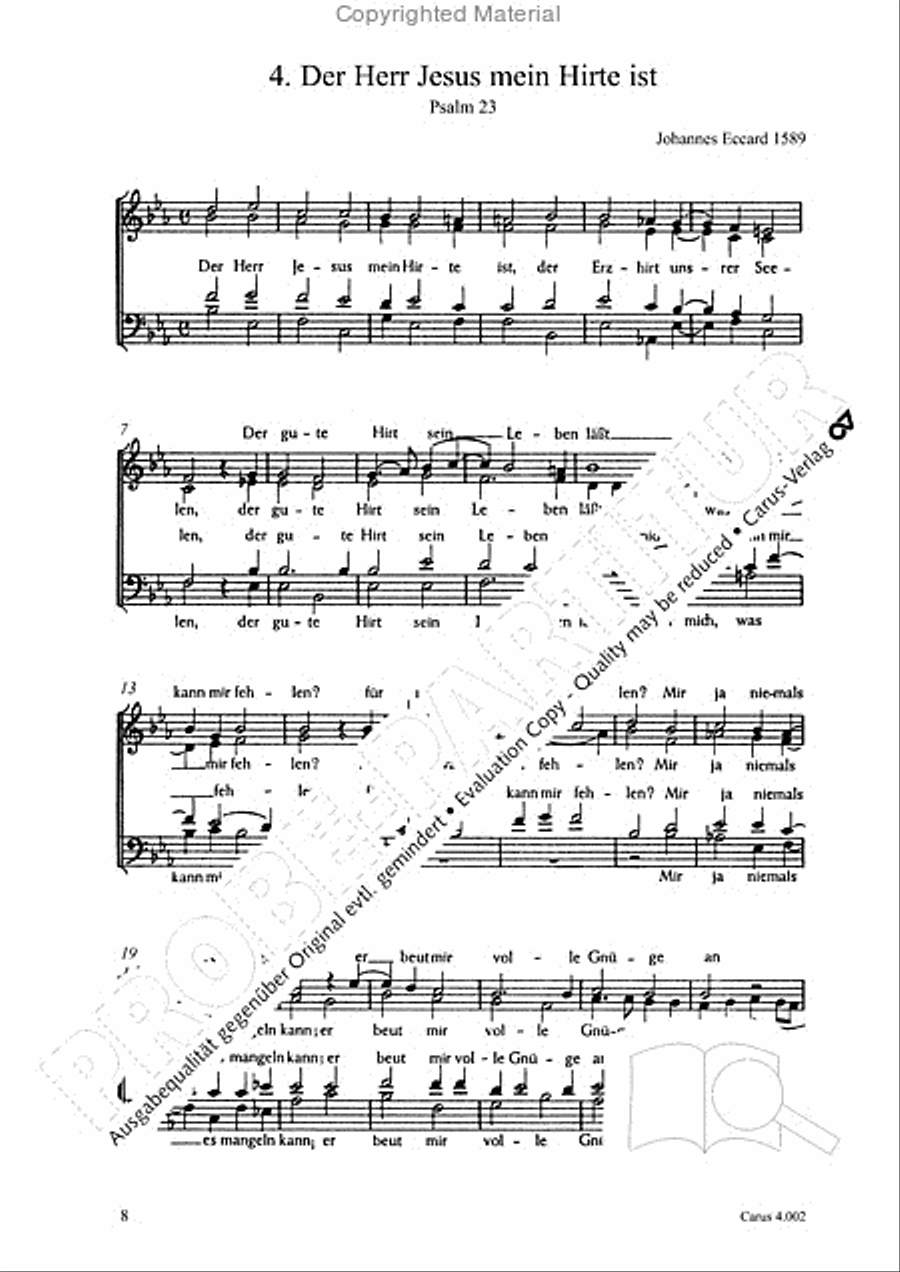 Eccard: 29 Choralbearbeitungen Collection / Songbook scores gallery preview page 9