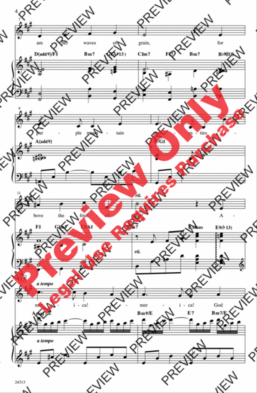 America, the Beautiful Women's Choir scores gallery preview page 4