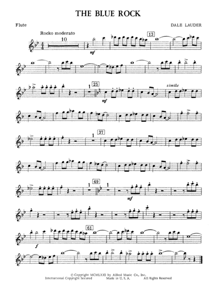 The Blue Rock (with optional Drum Set part): Flute