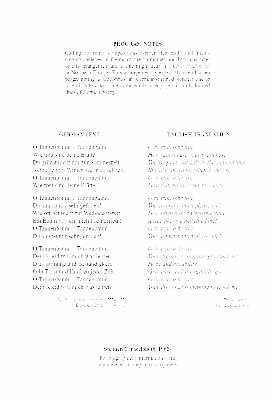 O Tannenbaum TTBB scores gallery preview page 1