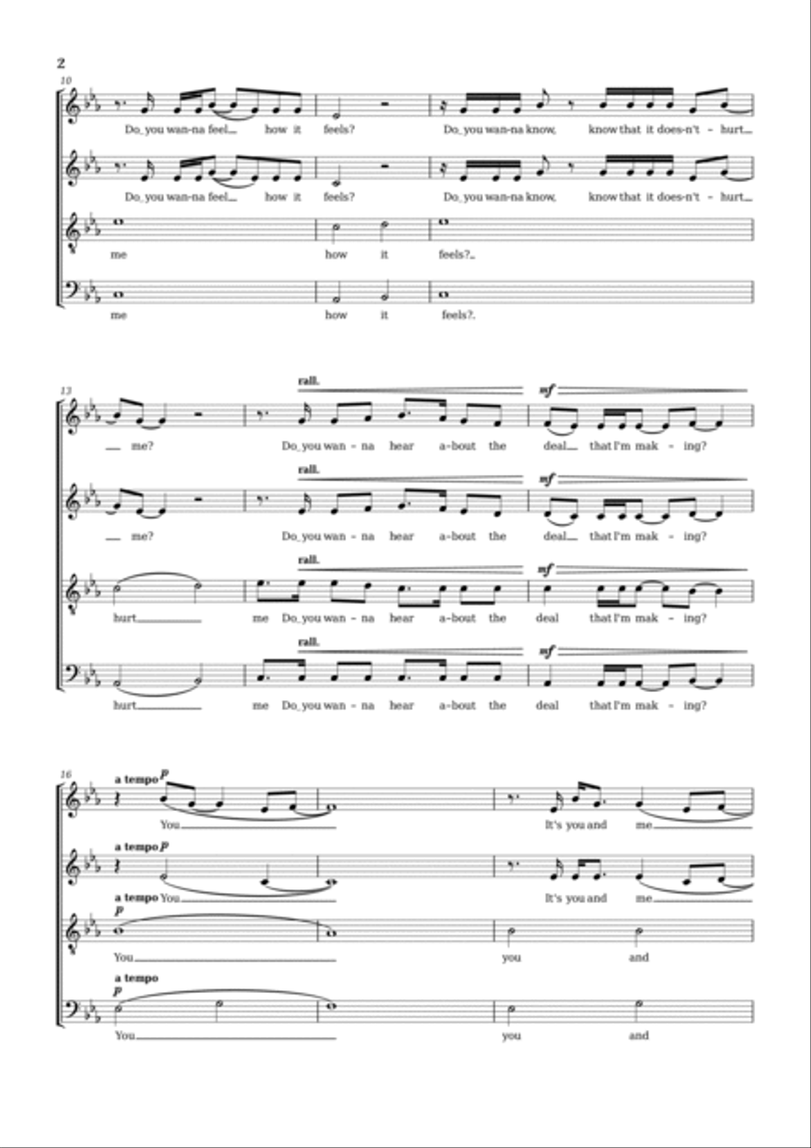 Running Up That Hill 4-Part scores gallery preview page 2