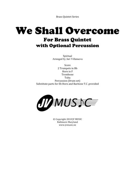 We Shall Overcome for Brass Quintet image number null
