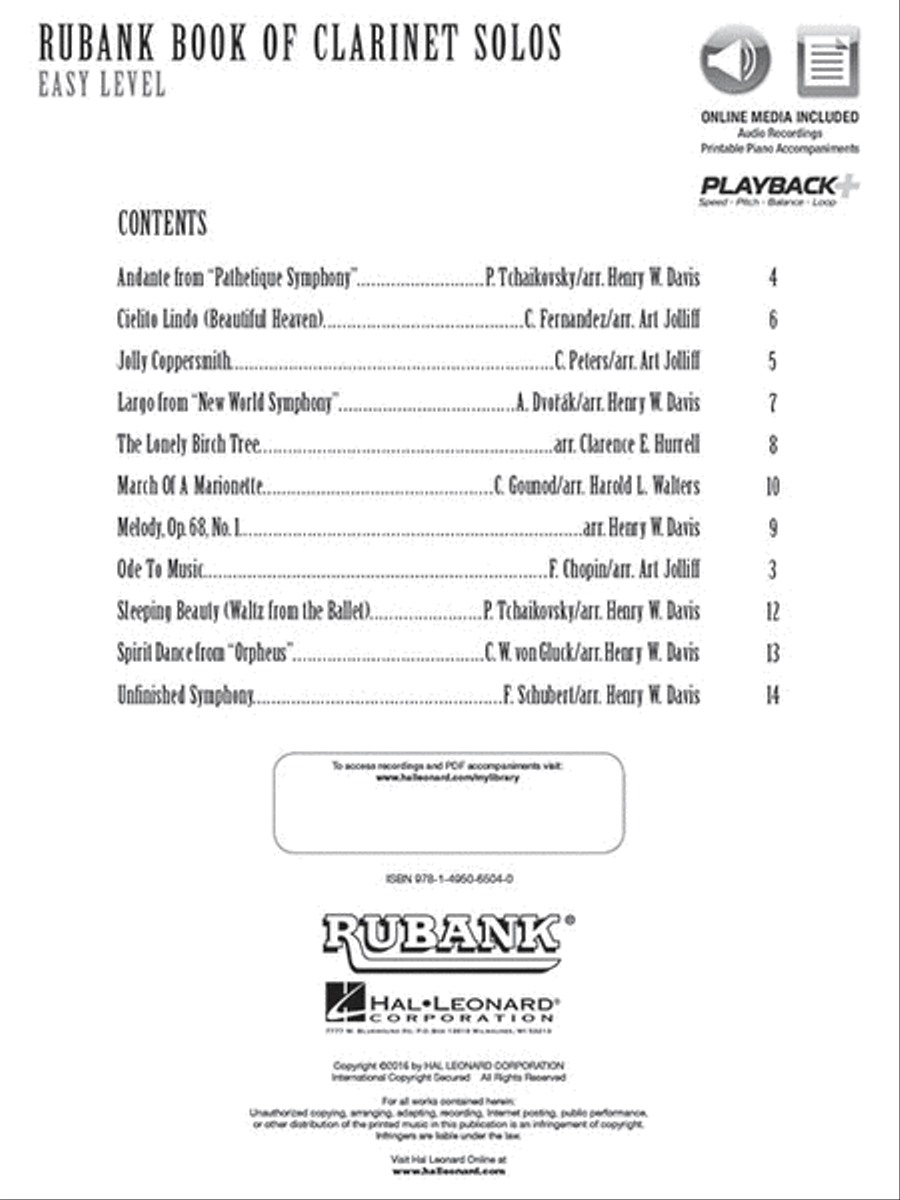 Rubank Book of Clarinet Solos – Easy Level Clarinet Solo scores gallery preview page 2