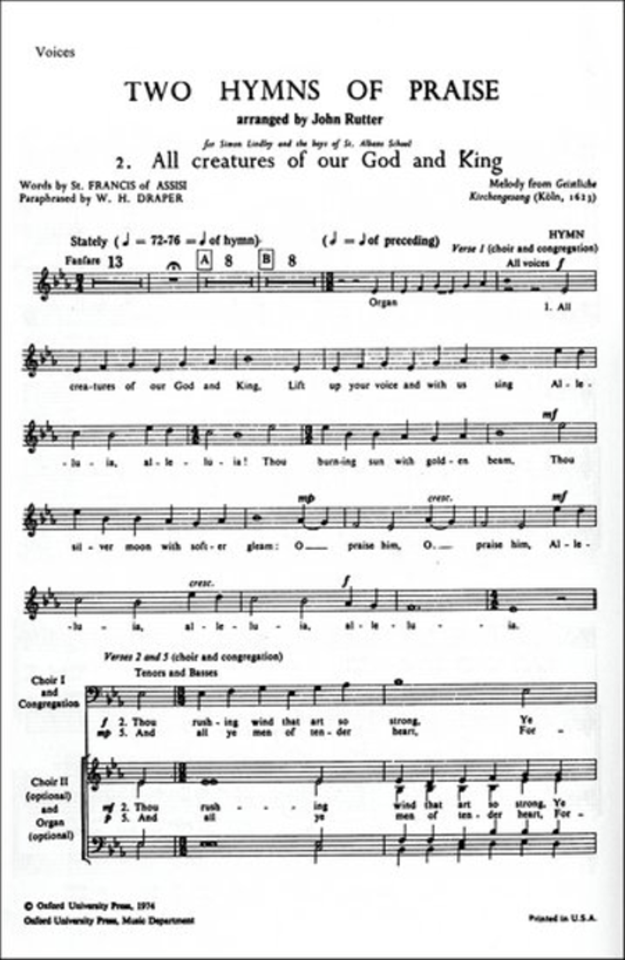 All Creatures of our God and King 4-Part scores gallery preview page 1