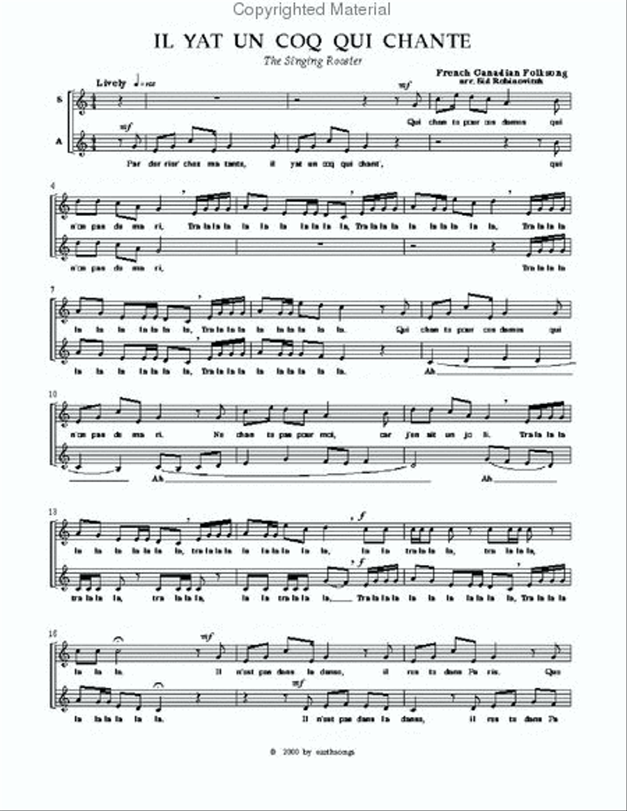 il yat un coq 2-Part scores gallery preview page 2