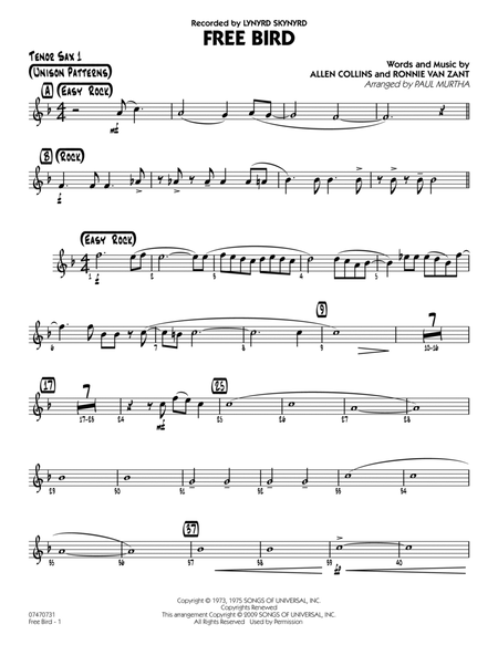 Free Bird - Tenor Sax 1