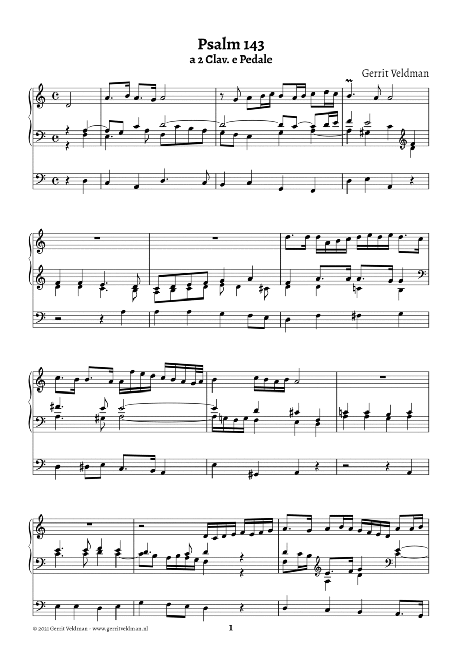 Psalm 143 Organ Solo scores gallery preview page 1
