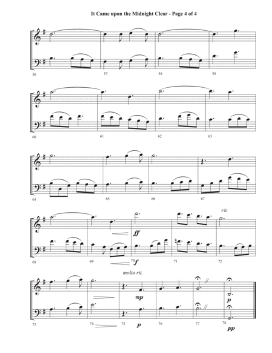 It Came upon the Midnight Clear with O Holy Night! String Duet scores gallery preview page 5
