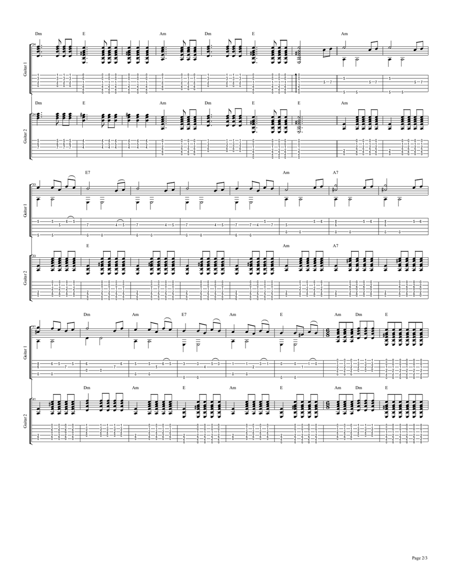 PASO DOBLE from MASK Of Zorro Acoustic Guitar Cover by SLAVE Acoustic Guitar scores gallery preview page 3