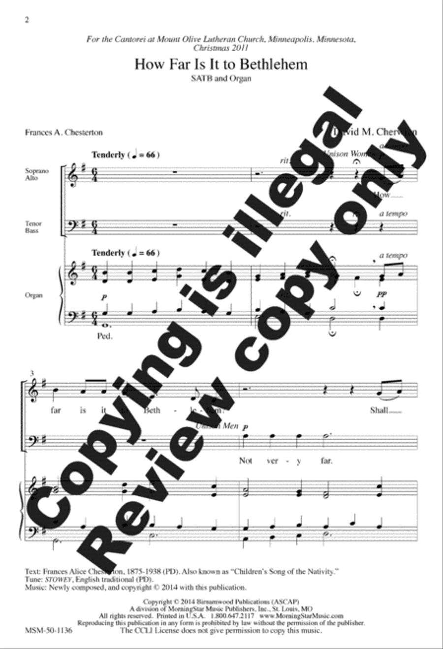 How Far Is It to Bethlehem 4-Part scores gallery preview page 2