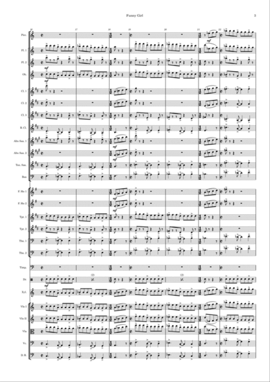 Overture - Funny Girl Full Orchestra scores gallery preview page 3