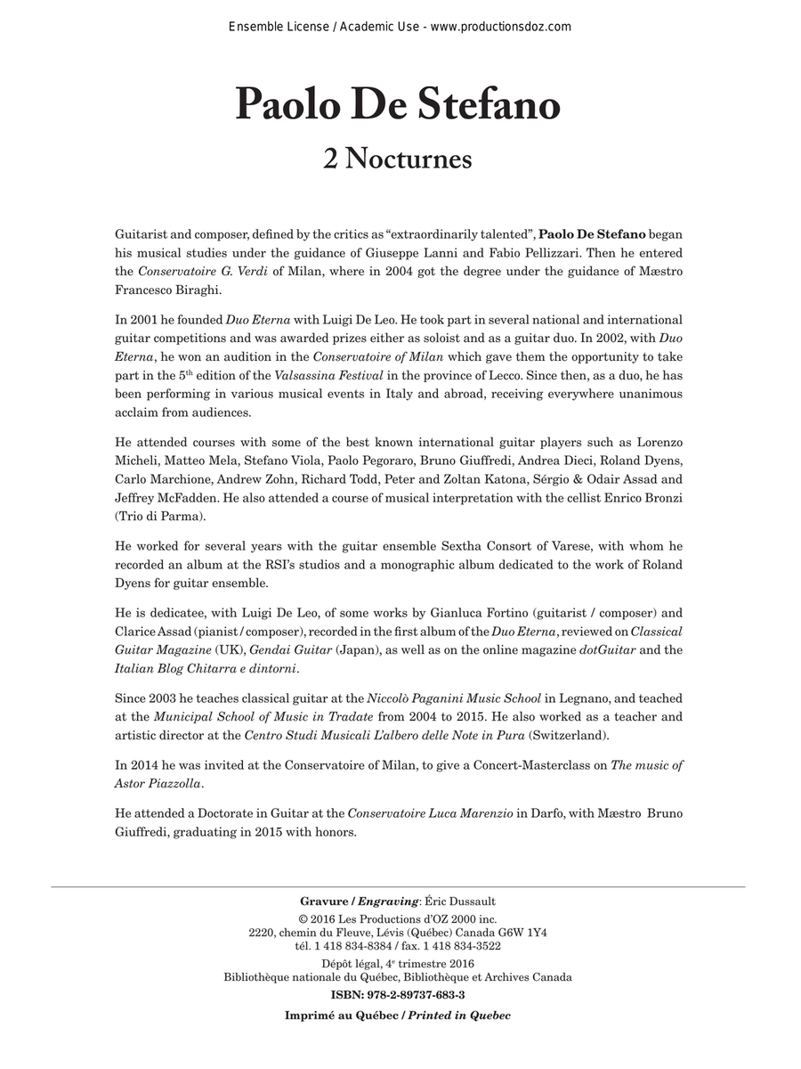 2 Nocturnes Classical Guitar scores gallery preview page 1