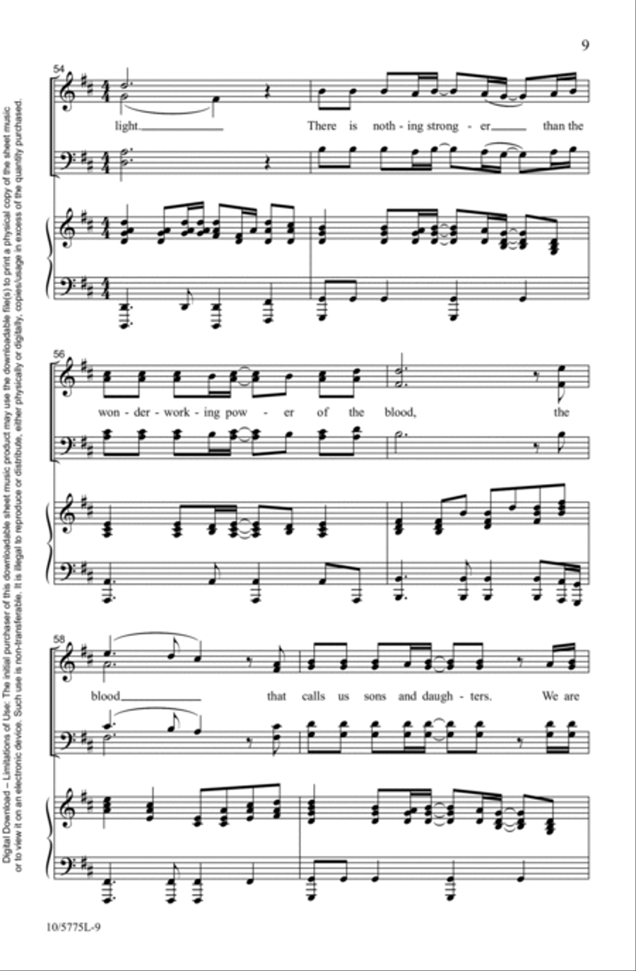 Thank You, Jesus, For the Blood Choir scores gallery preview page 9