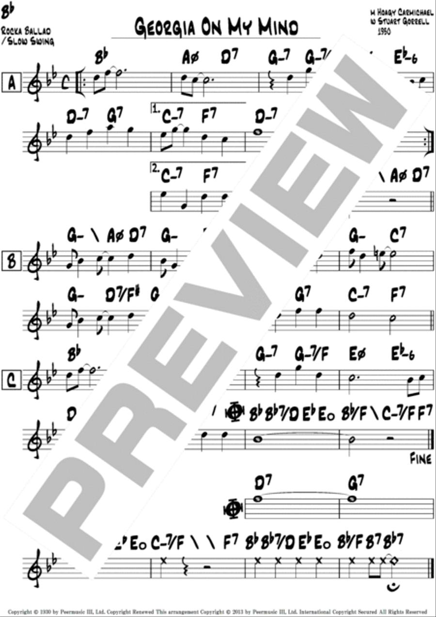 Georgia On My Mind Piano scores gallery preview page 2