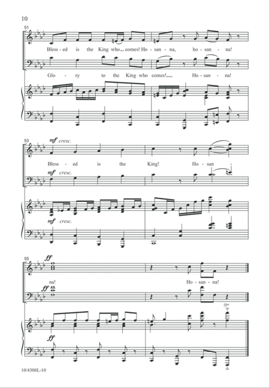 Blessed Is the King! Hosanna! 4-Part scores gallery preview page 10