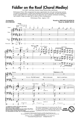 Fiddler On The Roof (Choral Medley) (arr. Ed Lojeski)