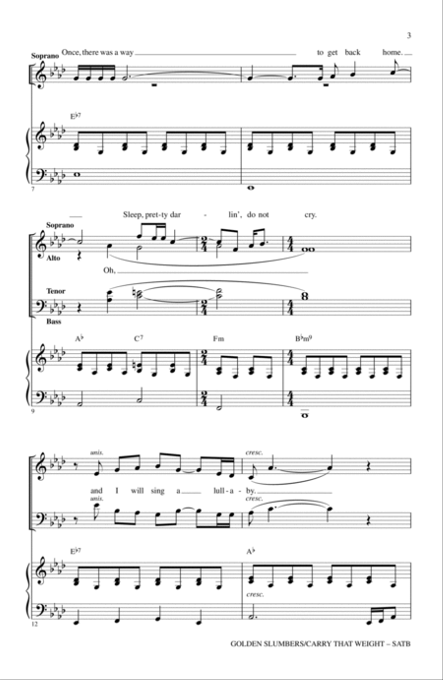 Golden Slumbers/Carry That Weight (from Sing) (arr. Mac Huff) 4-Part scores gallery preview page 2