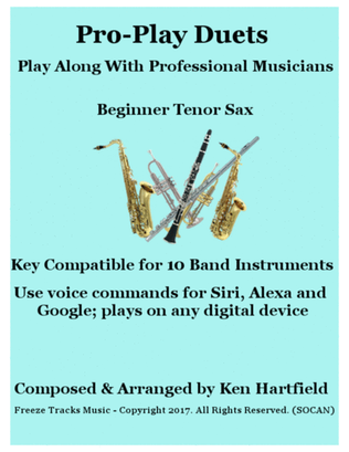 Pro-Play Duets for Tenor Sax - Play along with professional musicians - Key compatible for 10 instru