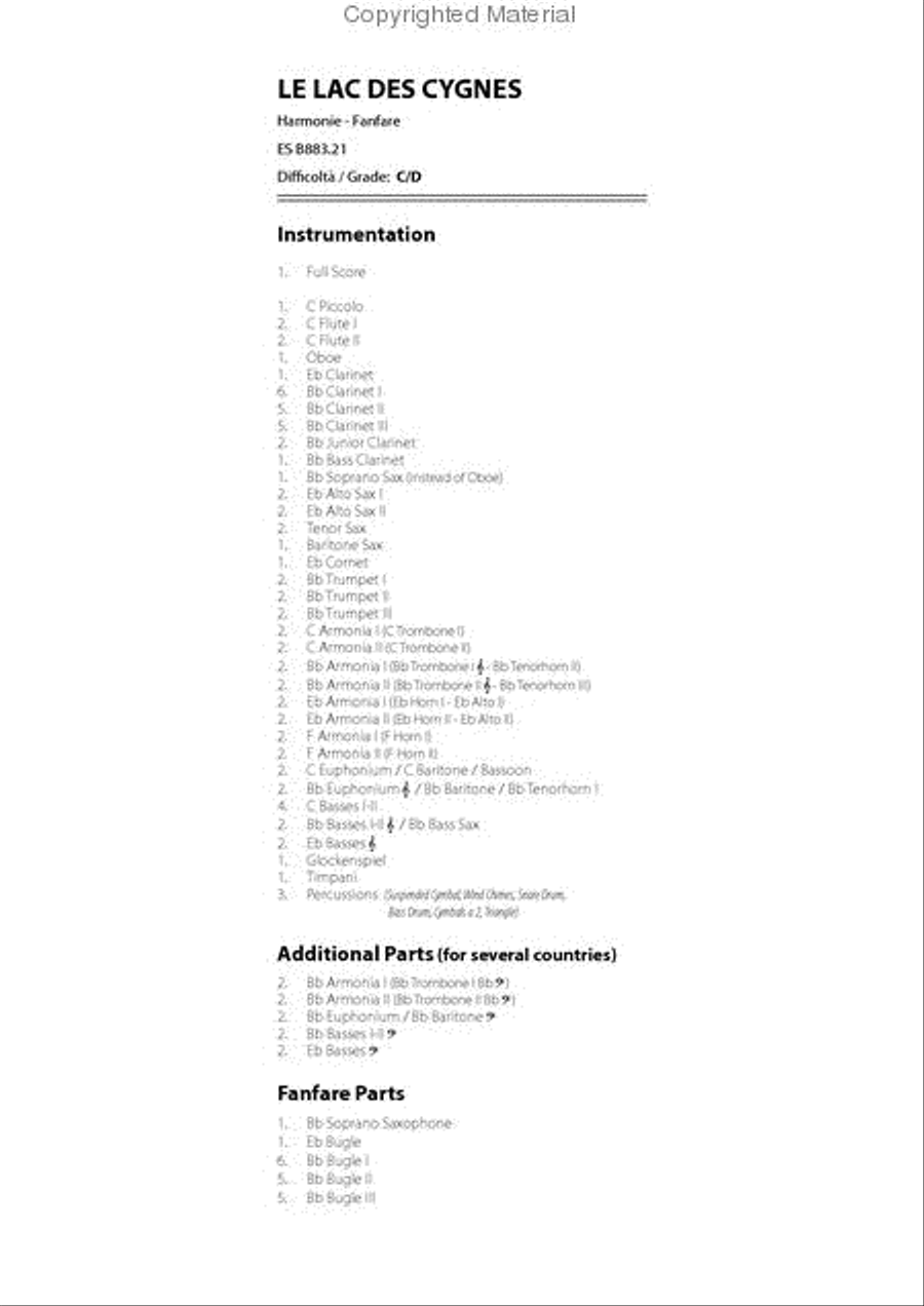 Swan Lake - Suite Swan Lake - Suite Concert Band scores gallery preview page 2
