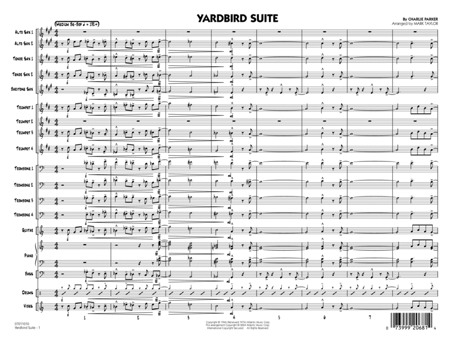 Yardbird Suite (arr. Mark Taylor) - Conductor Score (Full Score) Jazz Ensemble scores gallery preview page 1