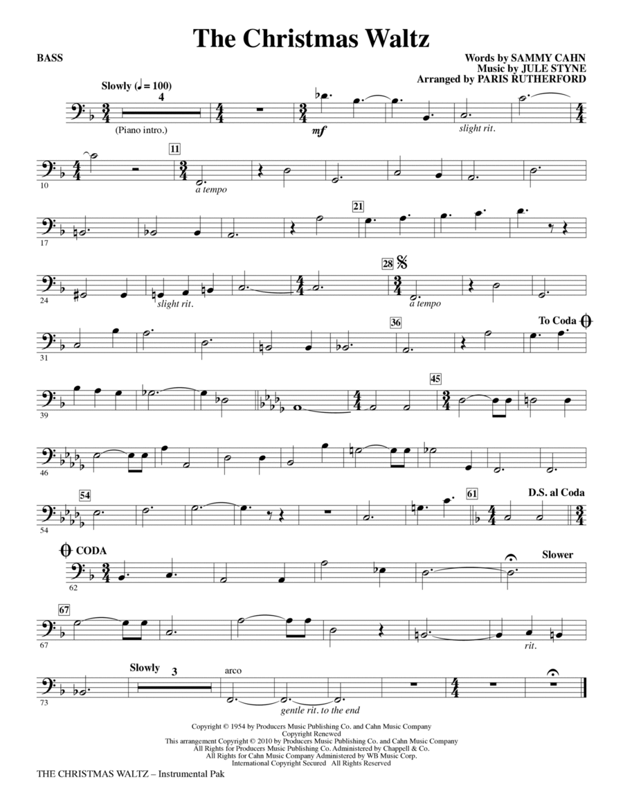 The Christmas Waltz - Bass Choir scores gallery preview page 1