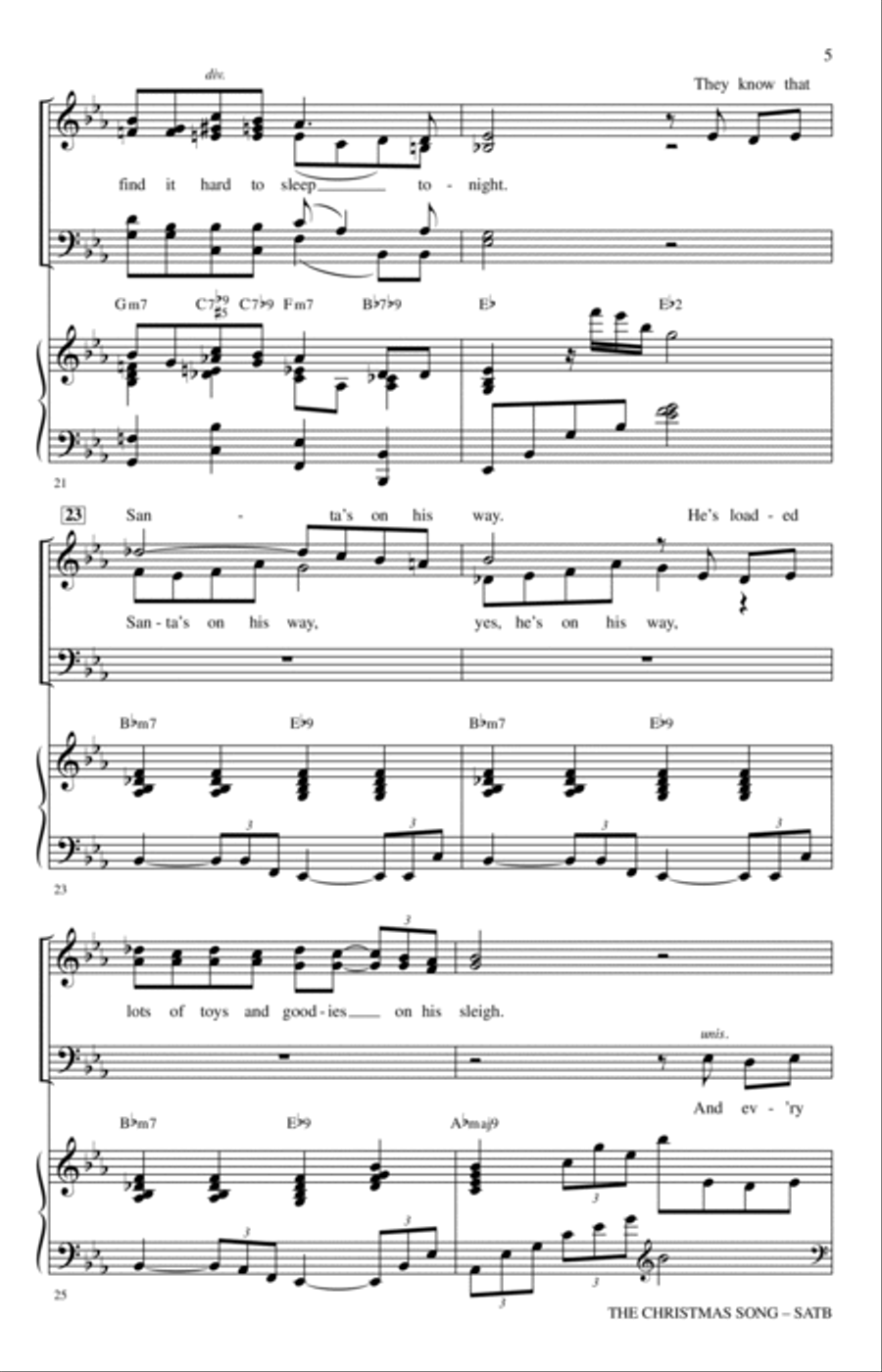 The Christmas Song (Chestnuts Roasting On An Open Fire) 4-Part scores gallery preview page 4