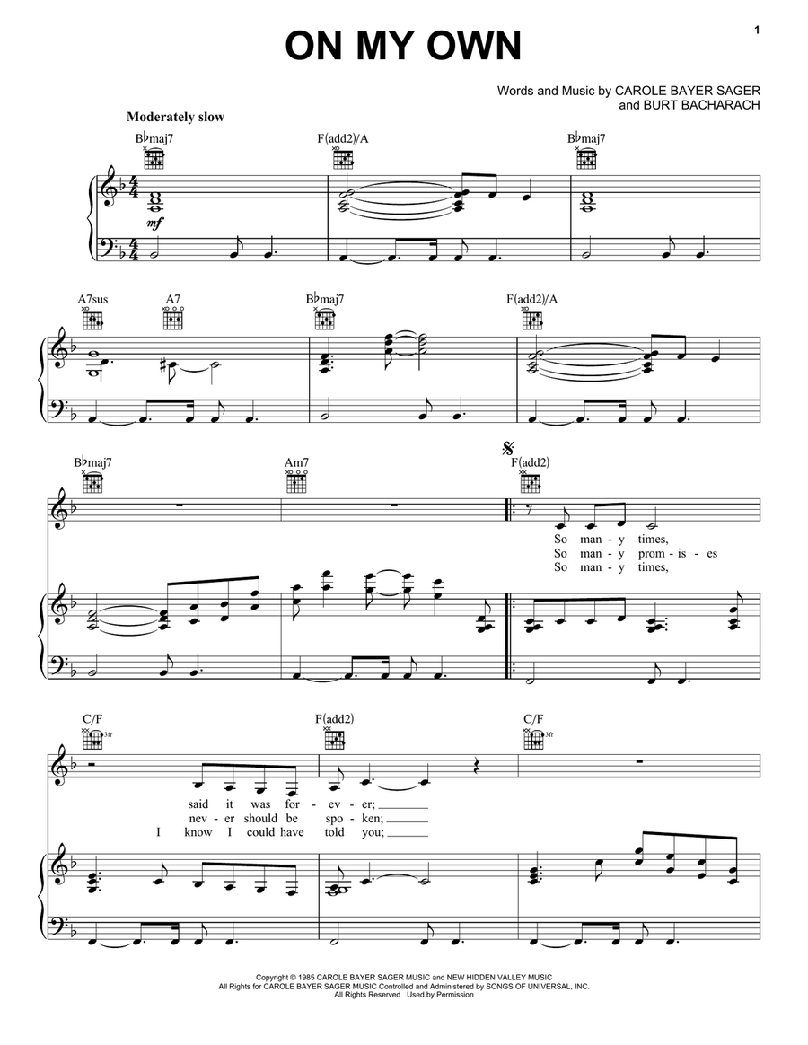 On My Own Acoustic Guitar scores gallery preview page 1