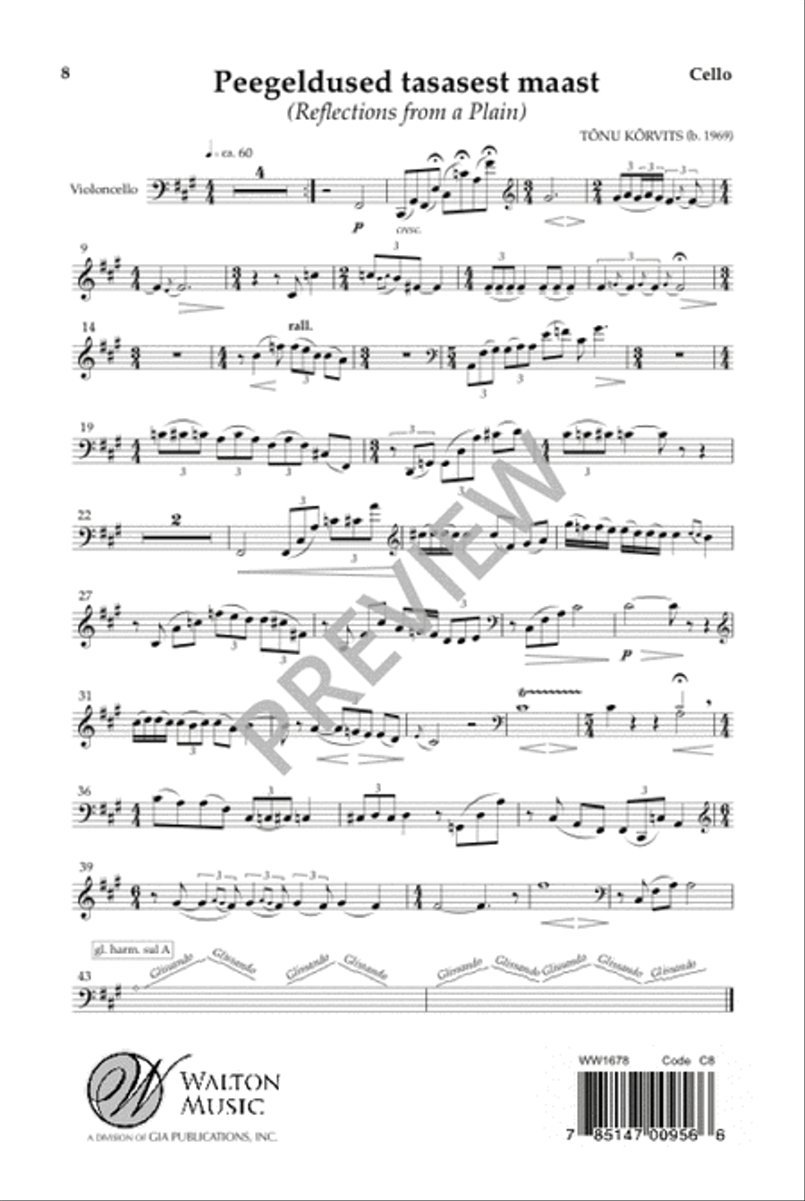 Peegeldused tasasest maast (with Cello) 4-Part scores gallery preview page 9