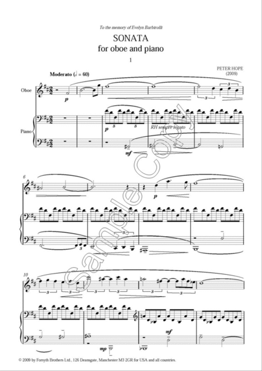 Sonata for Oboe and Piano Piano Accompaniment scores gallery preview page 3