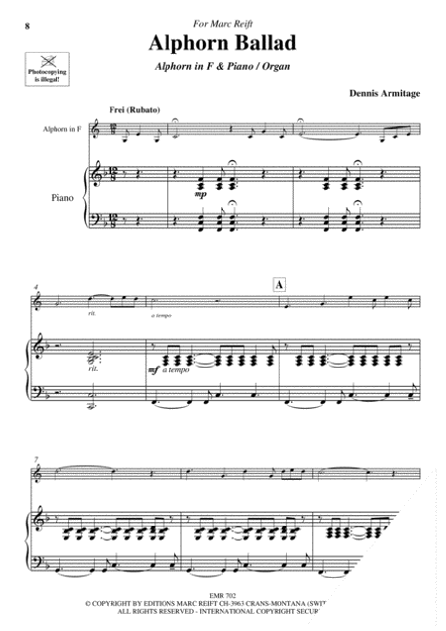 Alphorn Ballad Organ scores gallery preview page 5