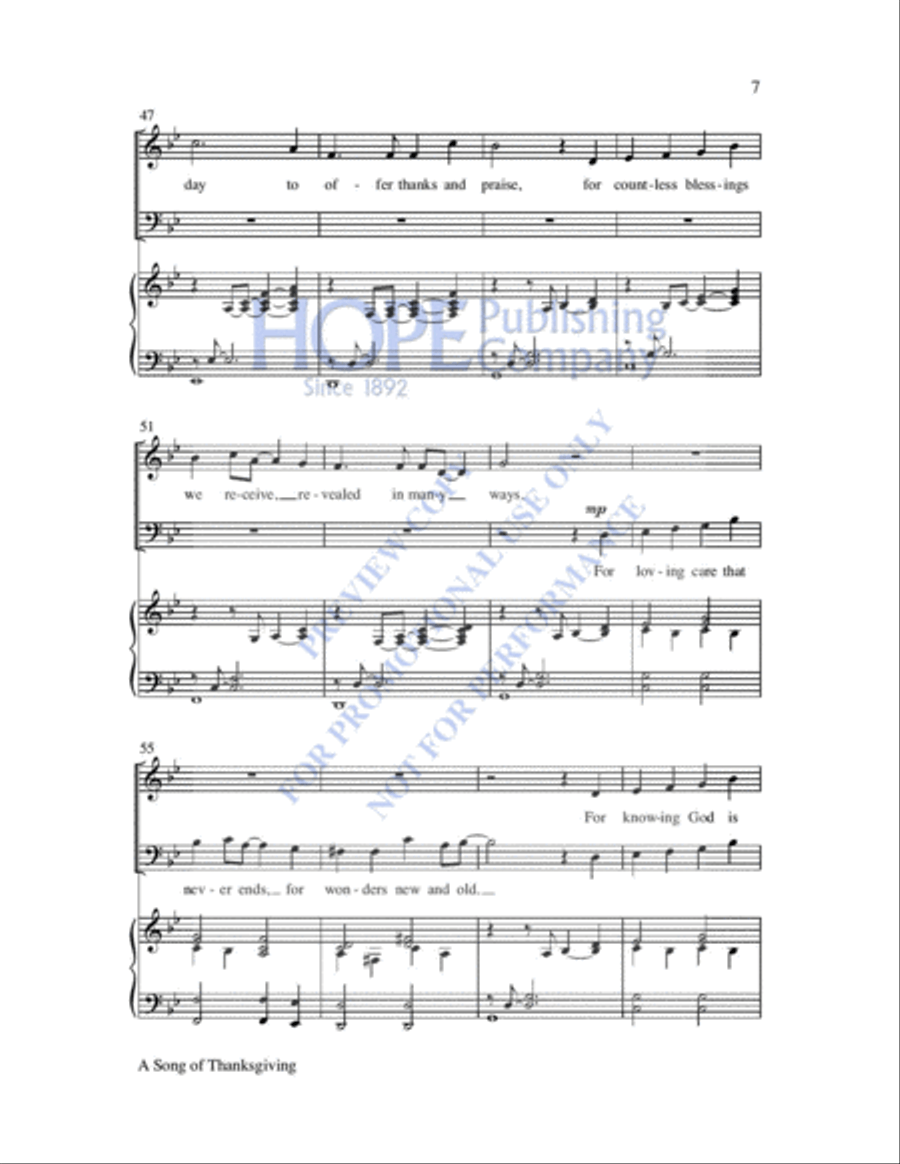 A Song of Thanksgiving A Song of Thanksgiving Choir scores gallery preview page 8