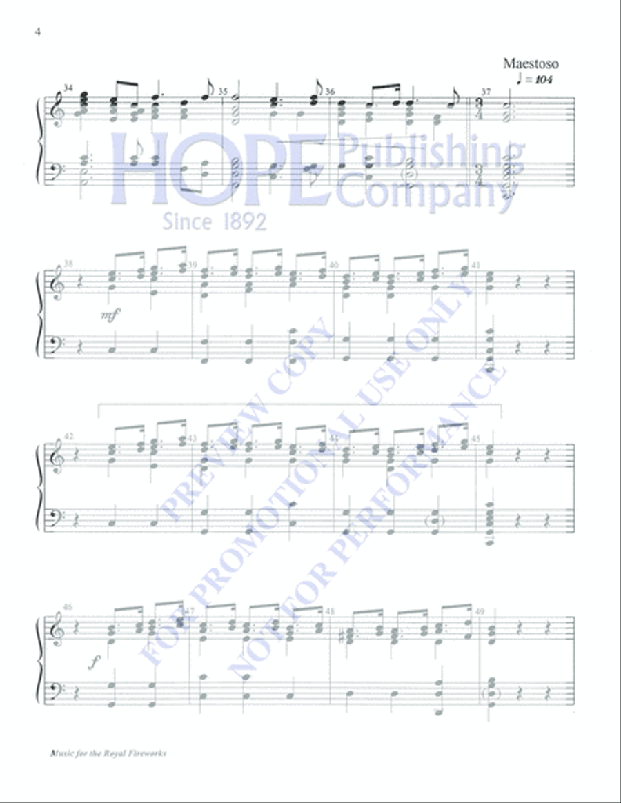 Music for the Royal Fireworks 5-Octaves scores gallery preview page 4