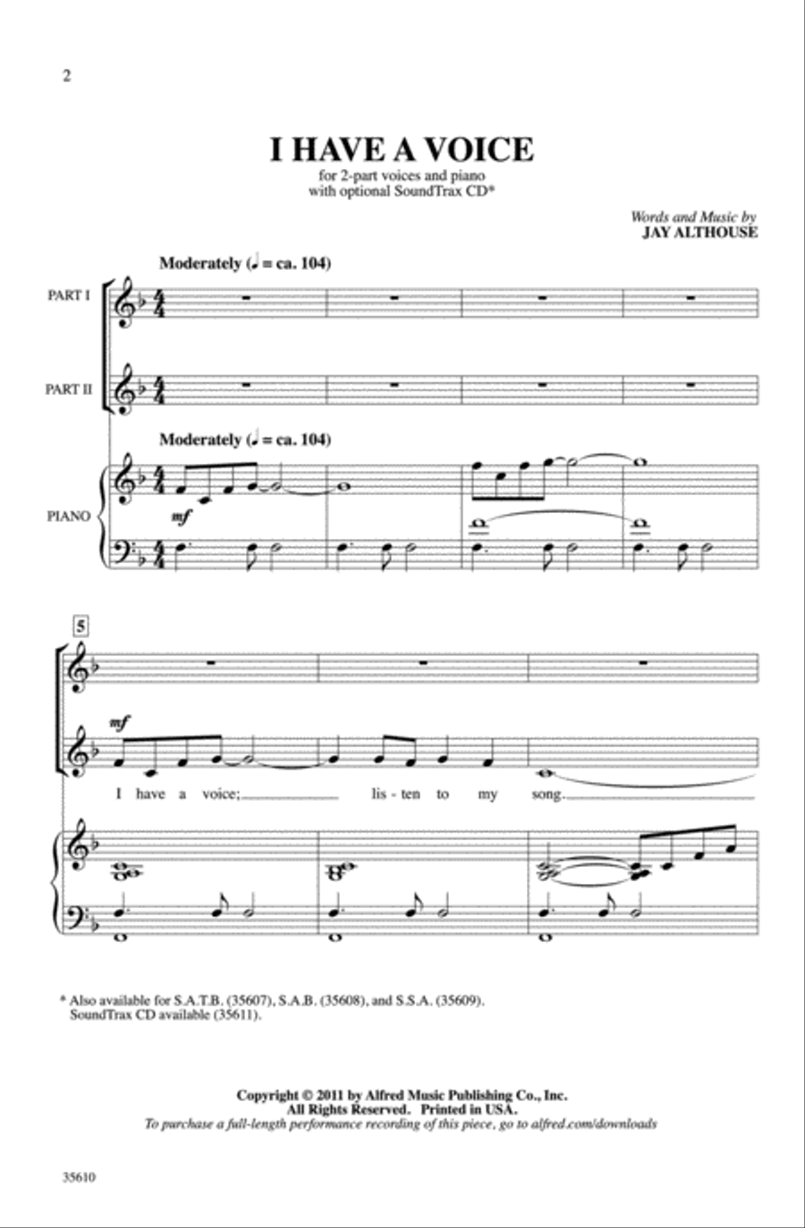 I Have a Voice 2-Part scores gallery preview page 2