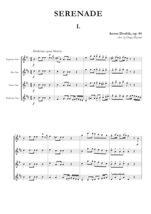 Book cover for Serenade Op. 44 for Saxophone Quartet - 1st Movement