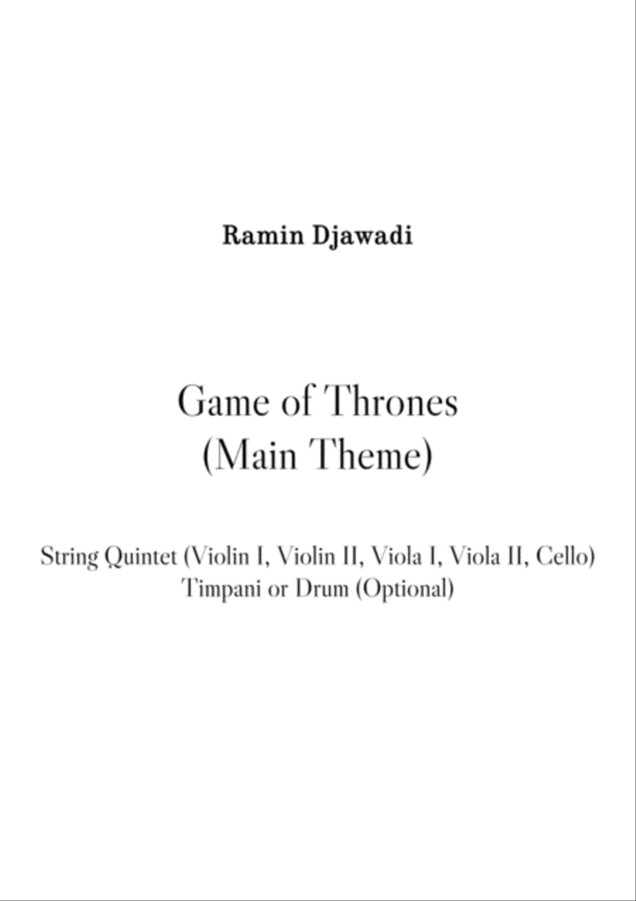 Game Of Thrones String Quintet scores gallery preview page 3